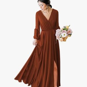 Elegant Brown Maxi Dress